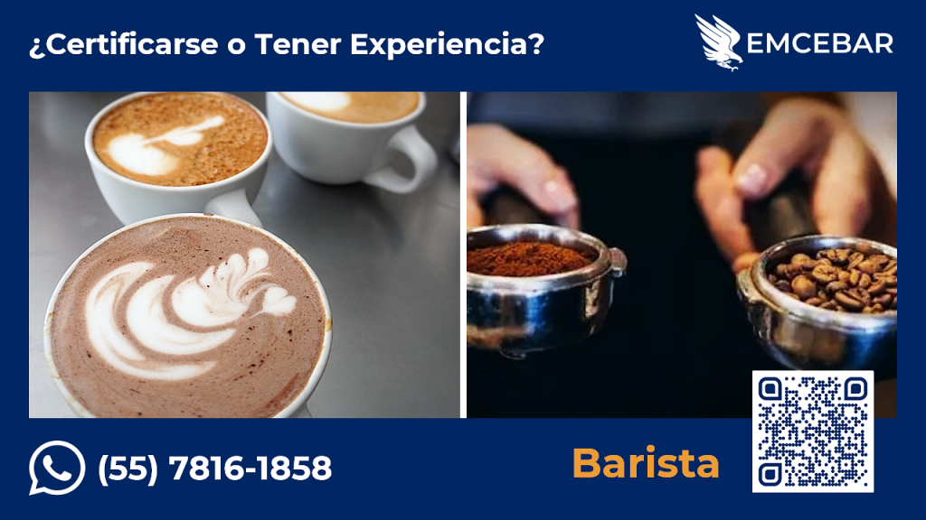 Ejemplo latte art y cargas de café en un curso para certificación - EMCEBAR