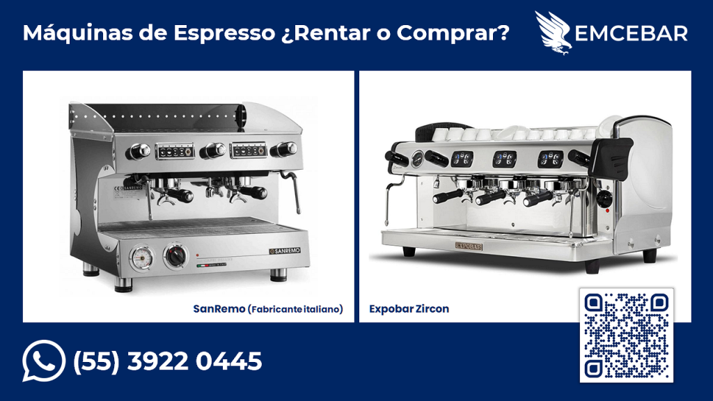 Ejemplo de Máquinas de Espresso - Expobar y SanRemo - para Rentar o Comprar - EMCEBAR