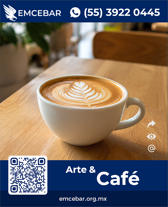Ejemplo de roseta en Latte Art de un Café de Especialidad preparado para local fijo - EMCEBAR