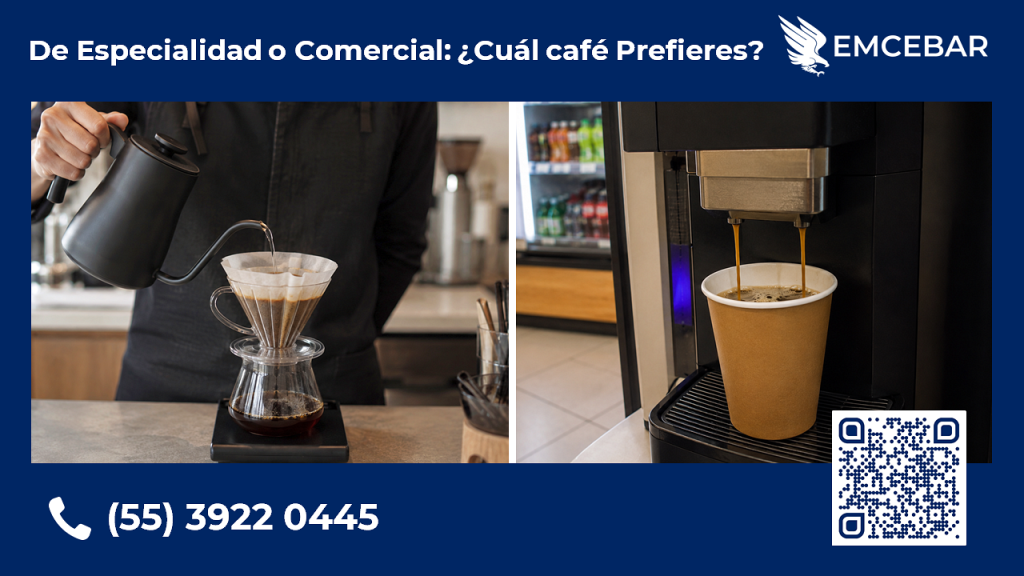 Ejemplo de Preparación de Café tanto de Especialidad con Filtro especial como de Máquina tipo Tienda de Conveniencia - EMCEBAR