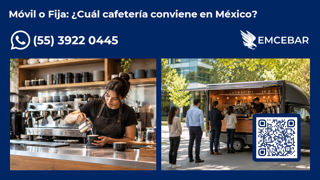 Ejemplo de Cafetería móvil y fija en CDMX - EMCEBAR
