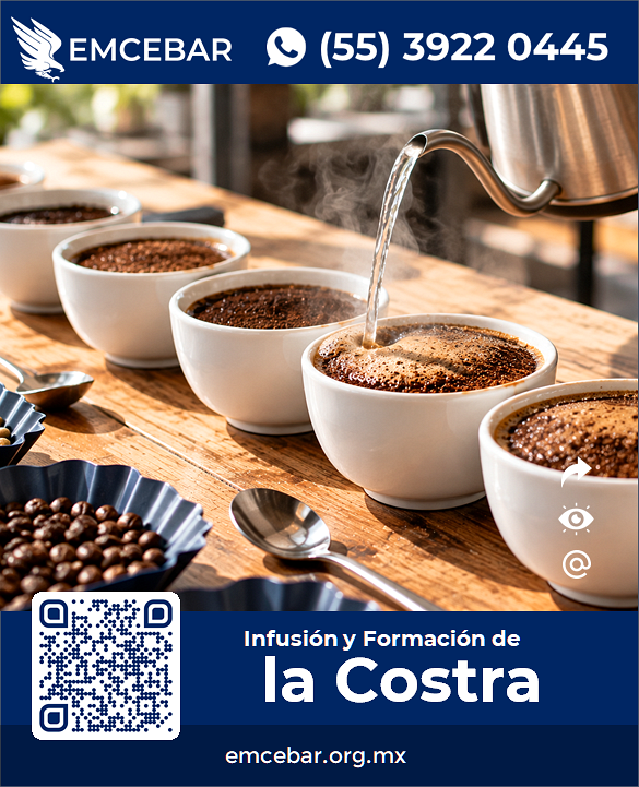 ejemplo de proceso de infusión y formación de la costra de café para cata