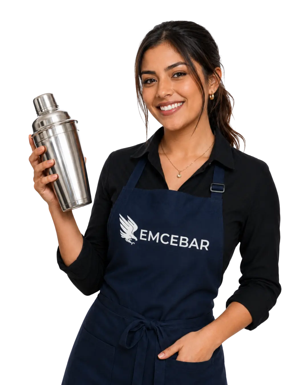 Bartender profesional del curso EMCEBAR preparando cócteles