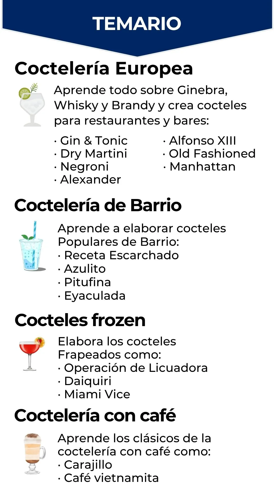 Temario Taller Coctelería de Especialidad EMCEBAR