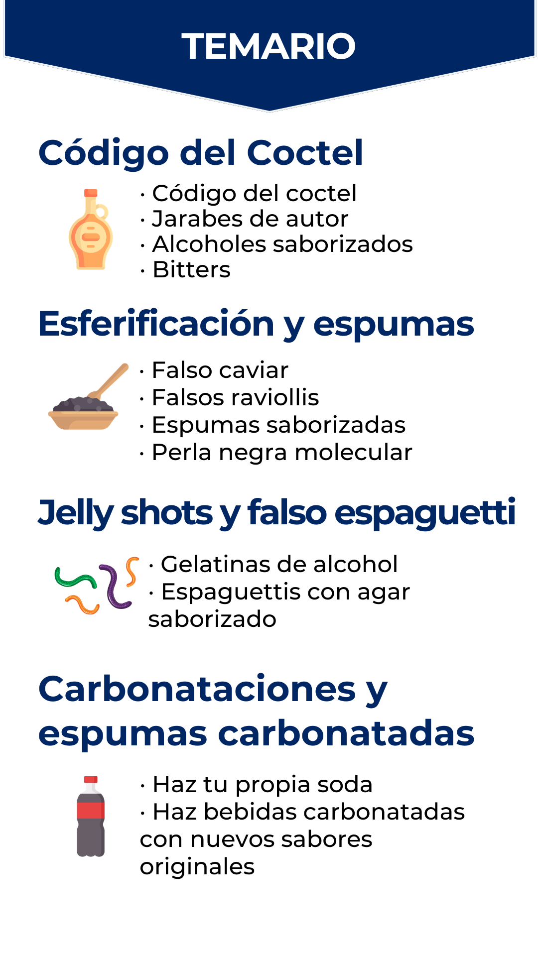 Temario Taller Mixología Molecular EMCEBAR