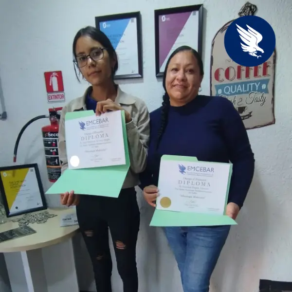 Diploma del Curso de Arte Latte de EMCEBAR en Ciudad de México