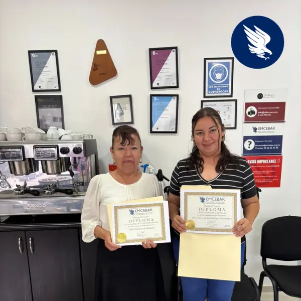 Diploma del Curso de Arte Latte de EMCEBAR en Puebla
